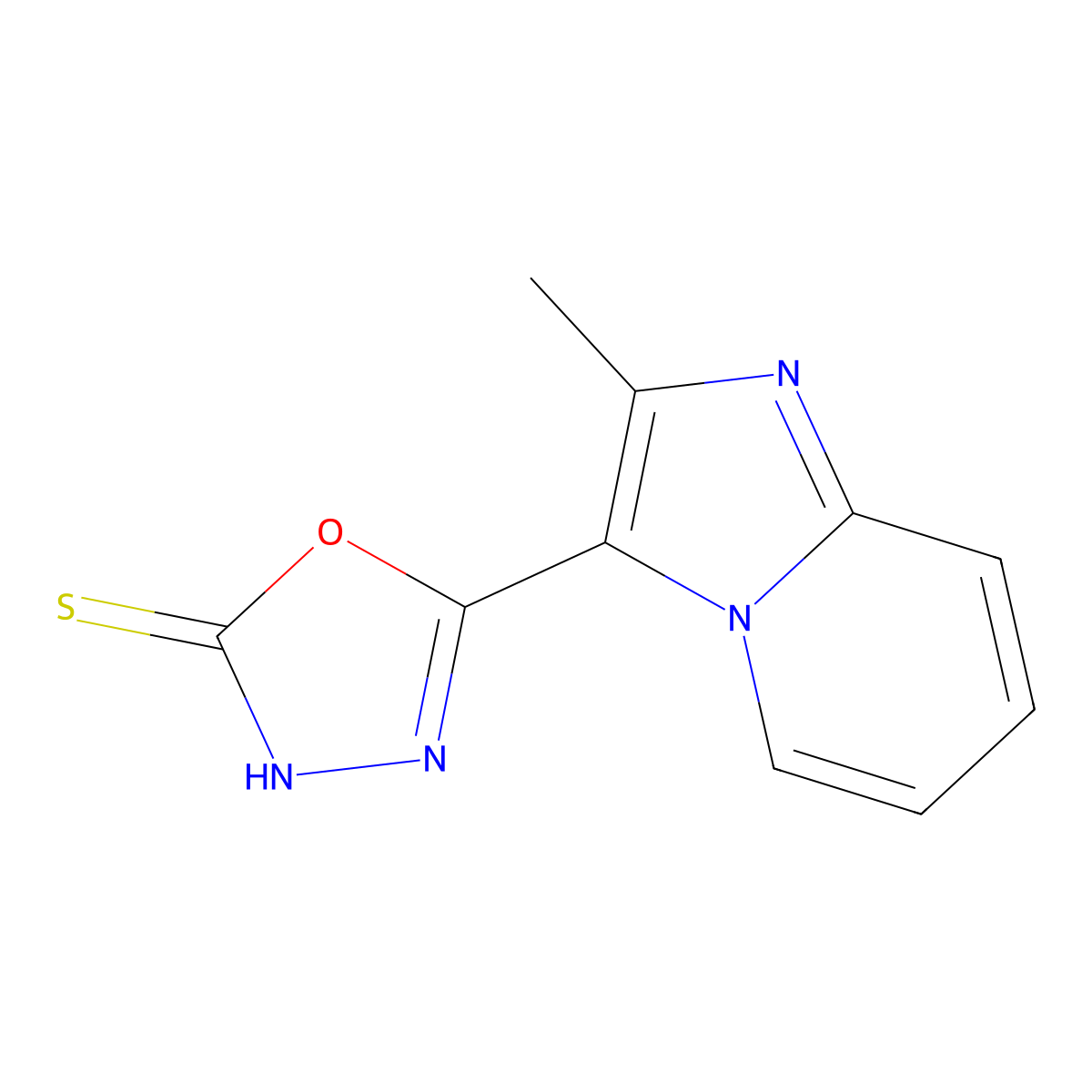 5-(2-methylimidazo[1,2-a]pyridin-3-yl)-1,3,4-oxadiazole-2(3H)-thione molecular structure, CAS 496970-10-6
