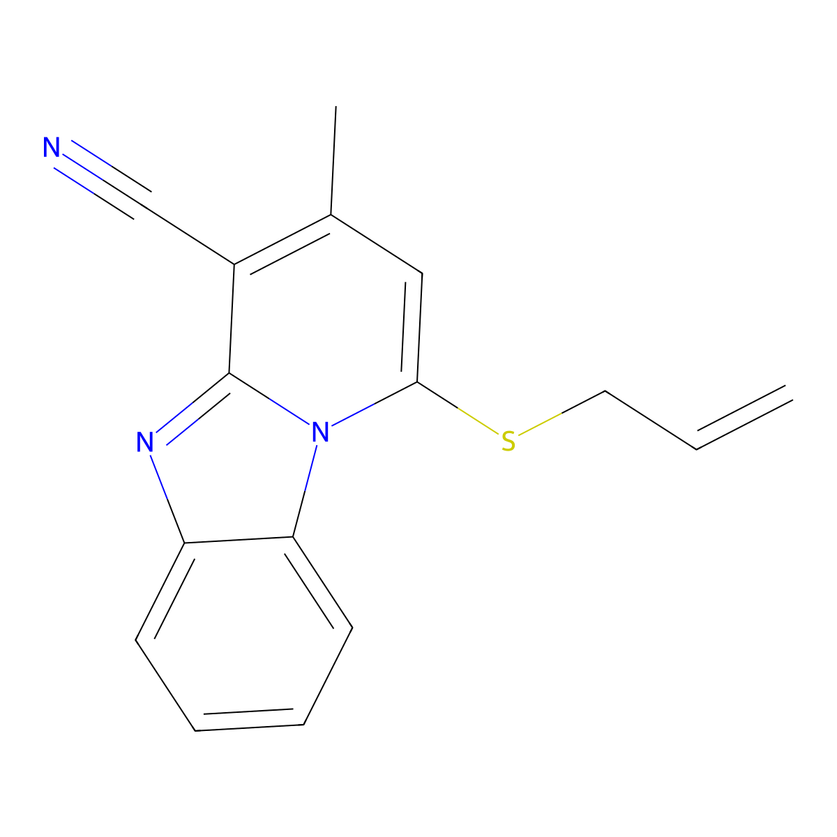 1-(Allylthio)-3-methylpyrido[1,2-a]benzimidazole-4-carbonitrile molecular structure, CAS 496970-85-5