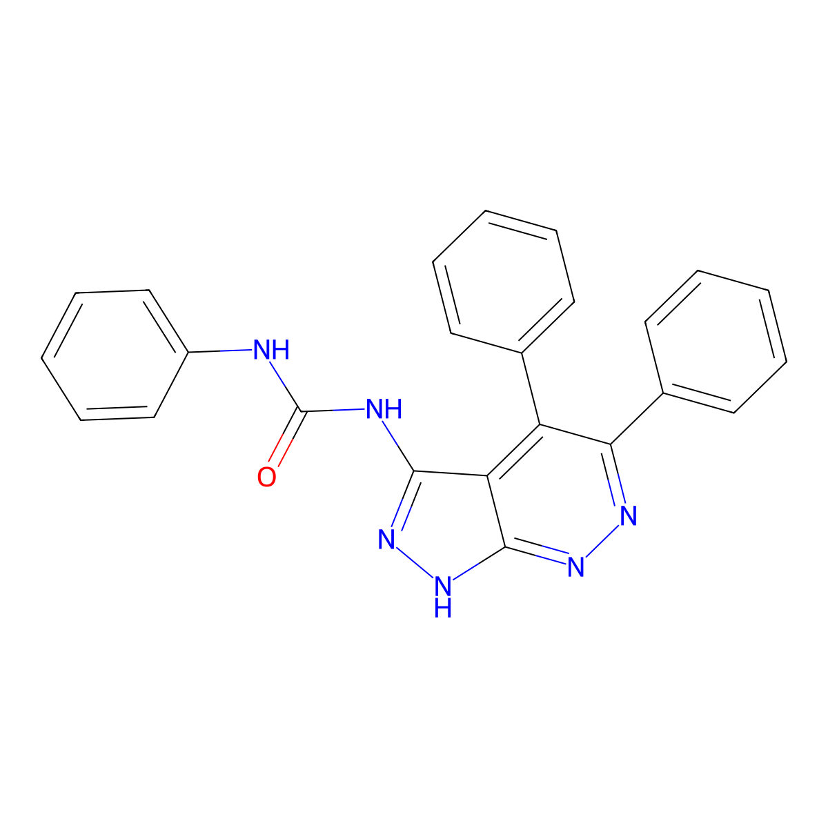 N-(4,5-diphenyl-1H-pyrazolo[3,4-c]pyridazin-3-yl)-N'-phenylurea molecular structure, CAS 496971-34-7