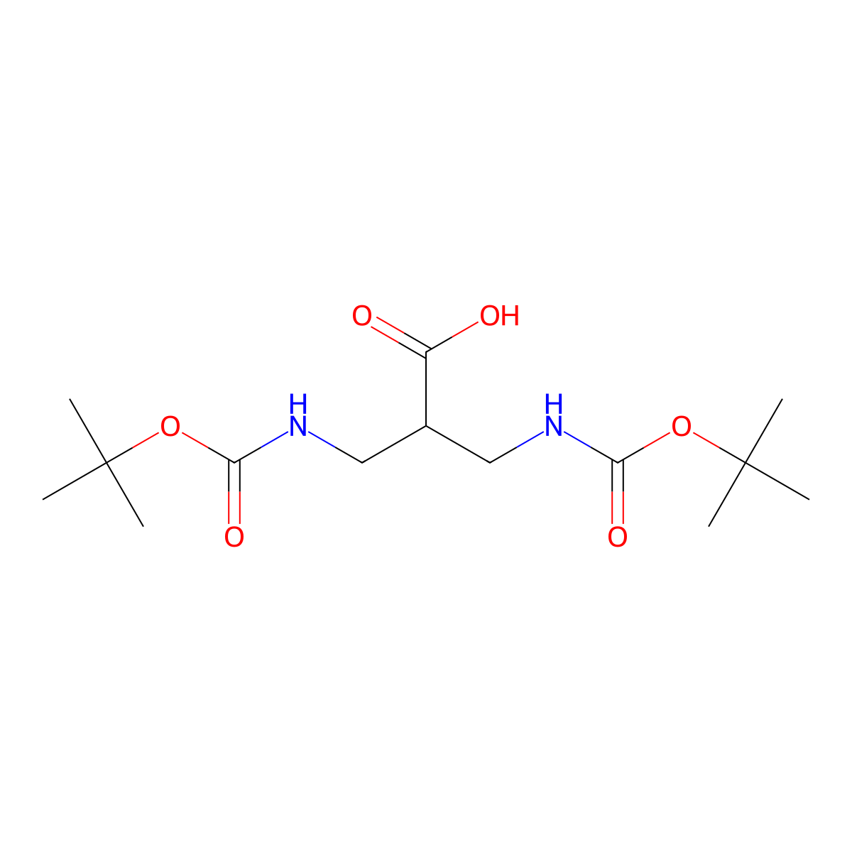 3-{[(Tert-butoxy)carbonyl]amino}-2-({[(tert-butoxy)carbonyl]amino}methyl)propanoic acid molecular structure, CAS 496974-25-5