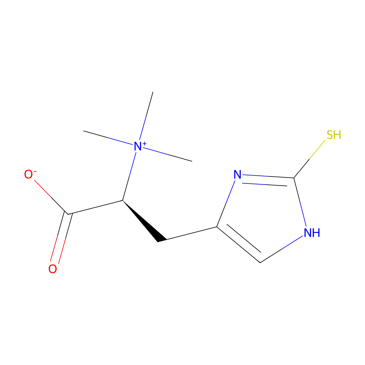 Ergothioneine molecular structure, CAS 497-30-3
