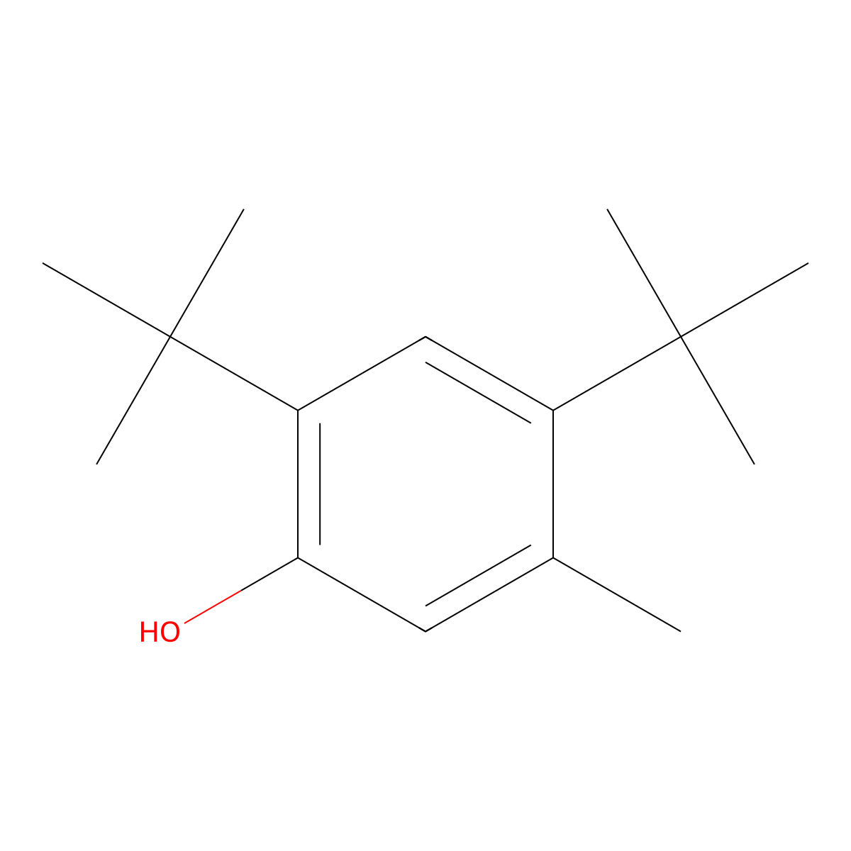 4,6-Di-tert-butyl-3-methylphenol molecular structure, CAS 497-39-2