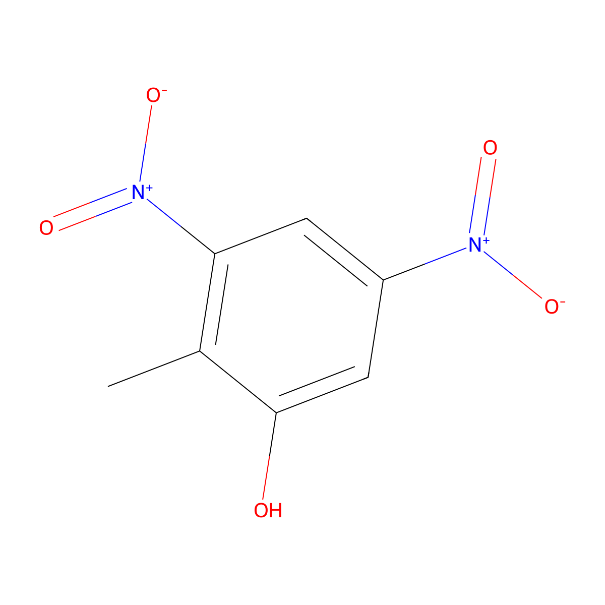 o-Cresol, 3,5-dinitro- molecular structure, CAS 497-56-3