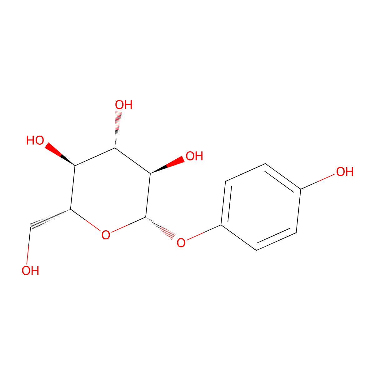 Arbutin molecular structure, CAS 497-76-7