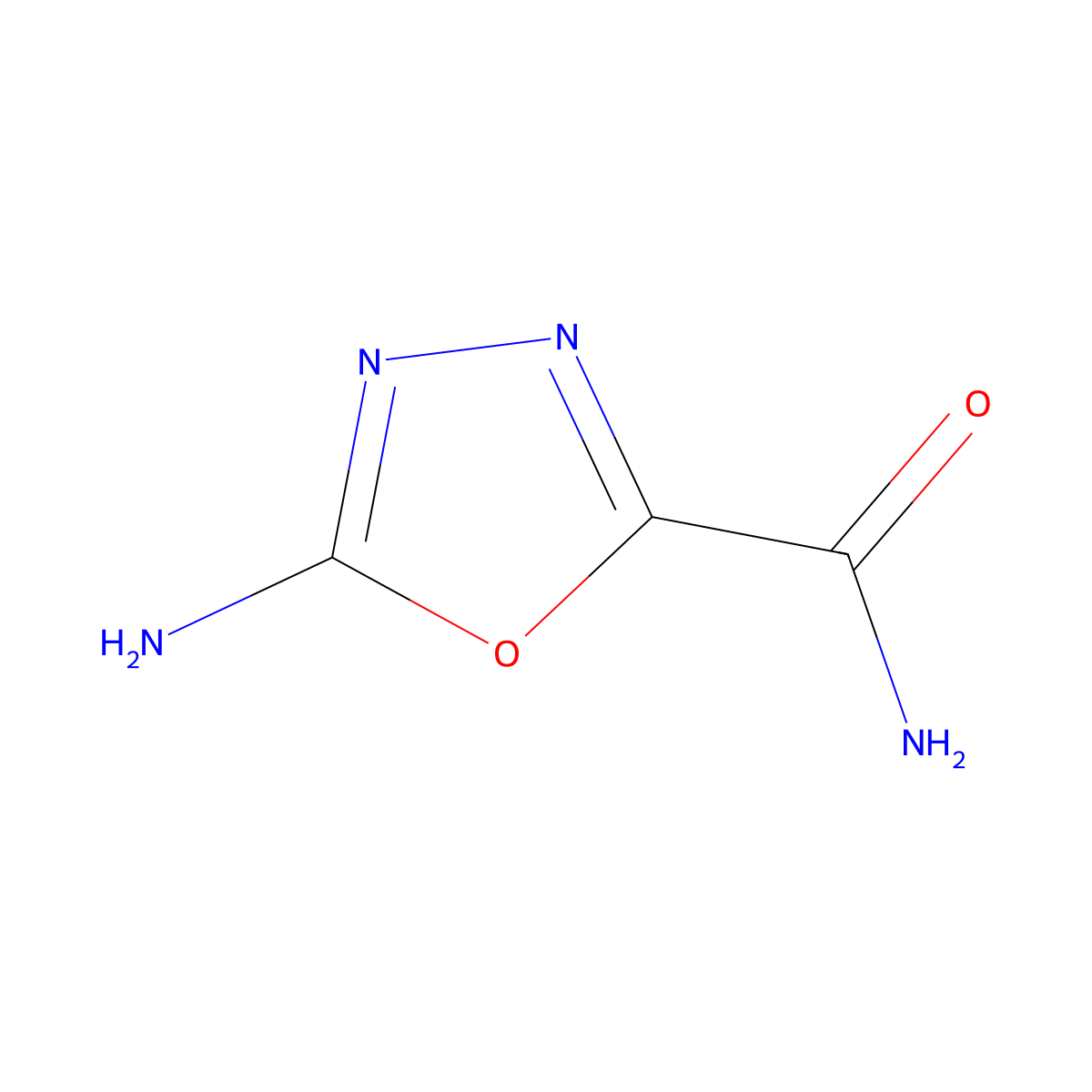 5-Amino-1,3,4-oxadiazole-2-carboxamide molecular structure, CAS 4970-55-2