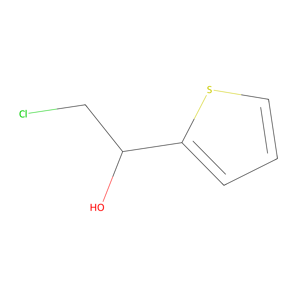 2-Chloro-1-(thiophen-2-yl)ethan-1-ol molecular structure, CAS 49703-01-7