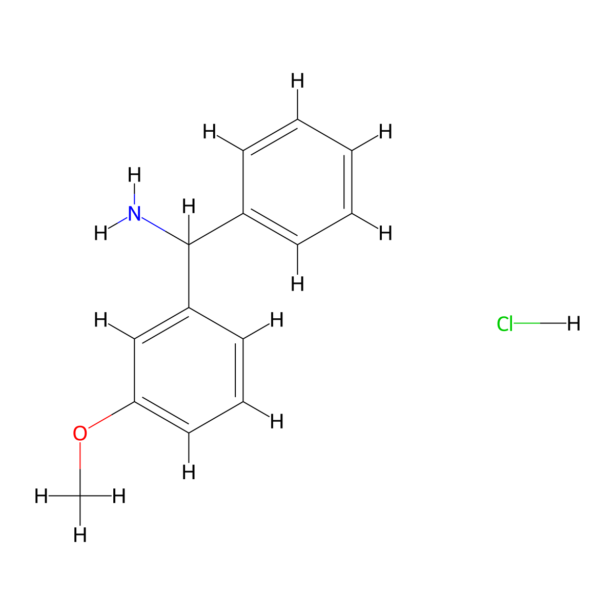 c-(3-Methoxy-phenyl)-c-phenyl-methylaminehydrochloride molecular structure, CAS 49703-64-2