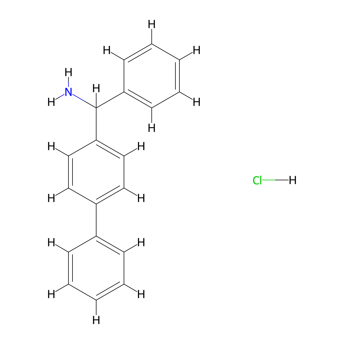 [1,1'-Biphenyl]-4-yl(phenyl)methanamine hydrochloride molecular structure, CAS 49703-73-3