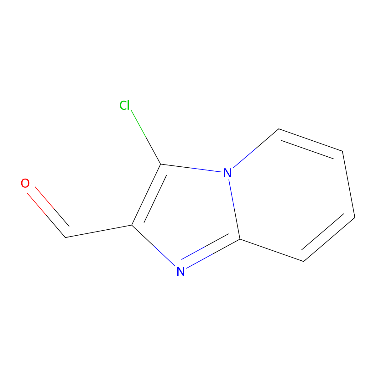 3-Chloroimidazo[1,2-a]pyridine-2-carbaldehyde molecular structure, CAS 497058-00-1