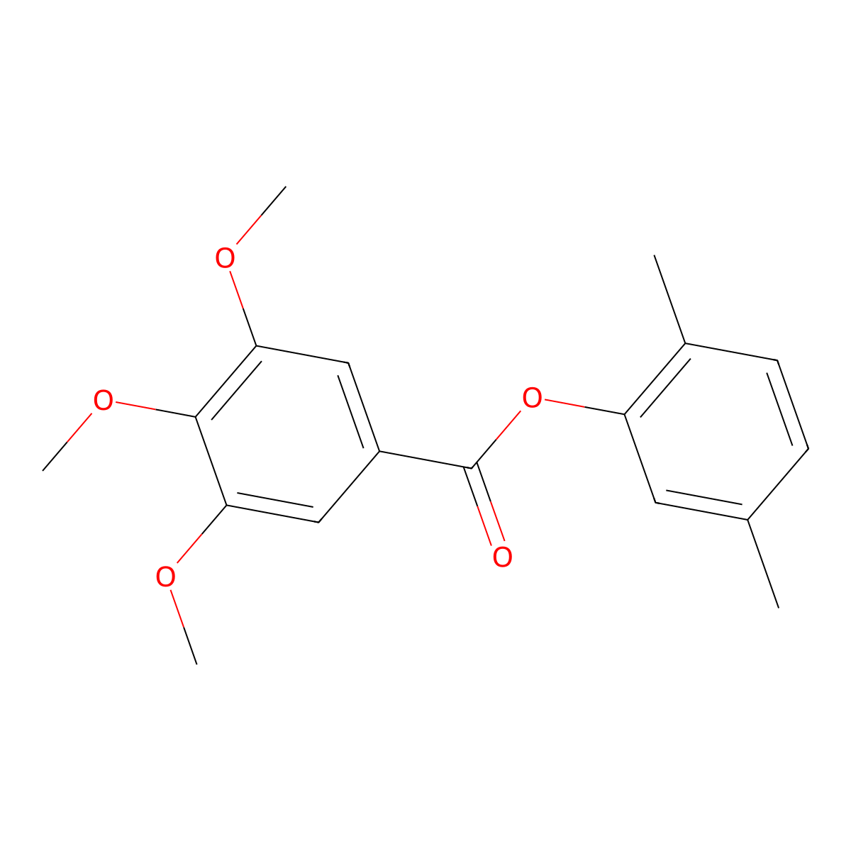 2,5-Dimethylphenyl 3,4,5-trimethoxybenzoate molecular structure, CAS 497059-41-3