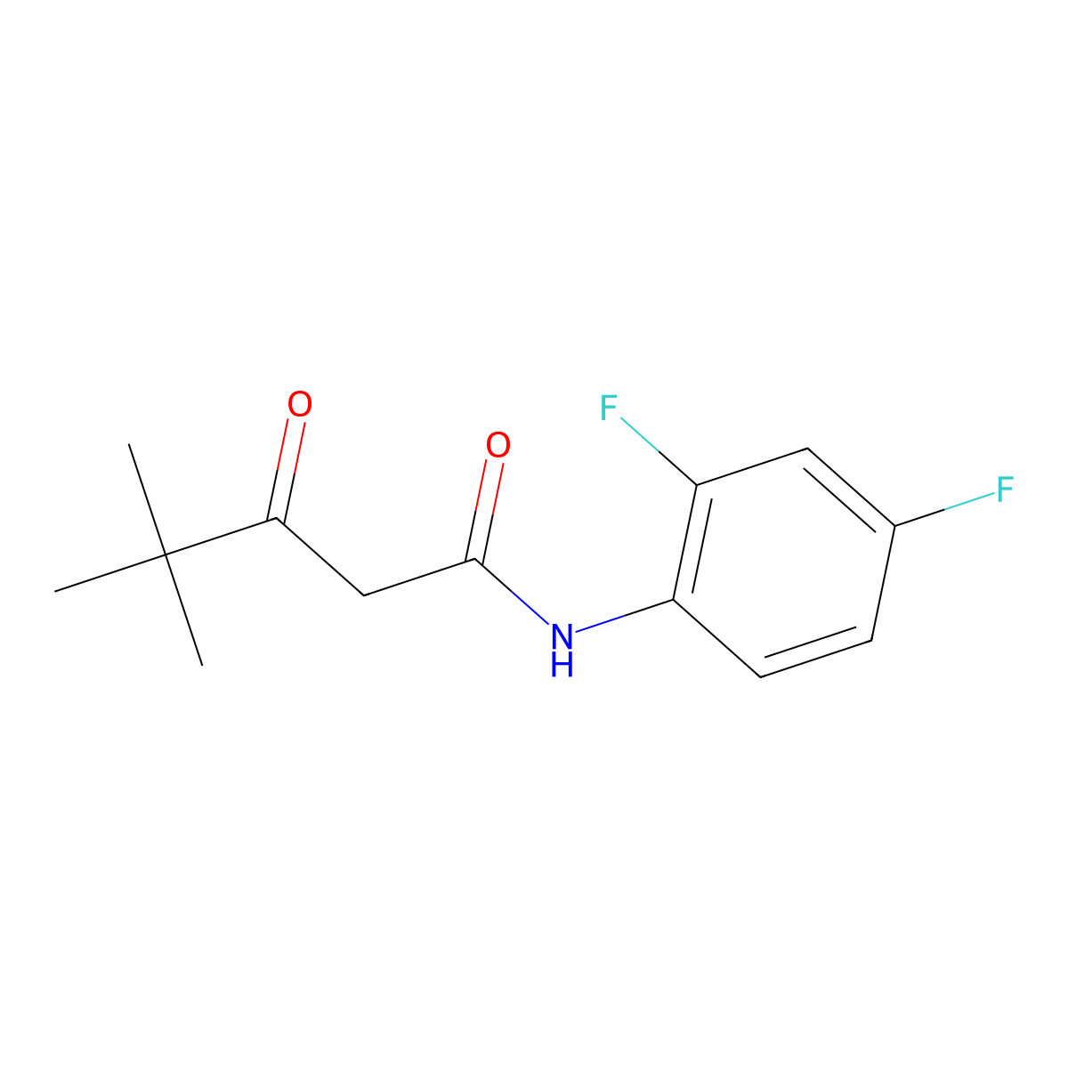 N-(2,4-difluorophenyl)-4,4-dimethyl-3-oxopentanamide molecular structure, CAS 497059-96-8