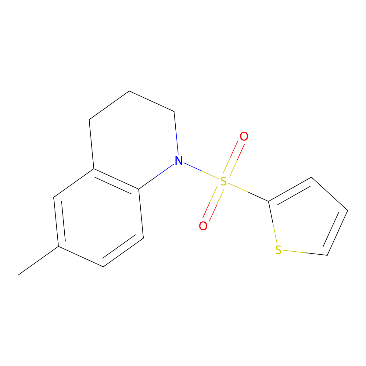 6-Methyl-1-(thiophene-2-sulfonyl)-1,2,3,4-tetrahydroquinoline molecular structure, CAS 497059-98-0