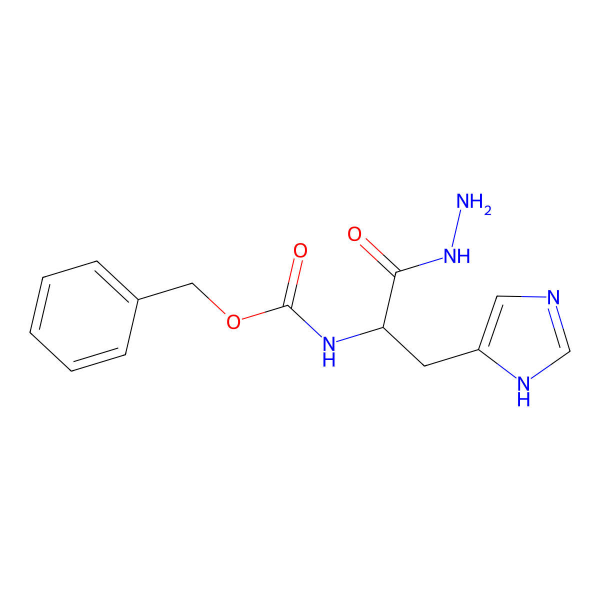 N-((Phenylmethoxy)carbonyl)-L-histidine hydrazide molecular structure, CAS 49706-31-2