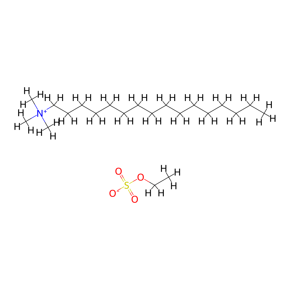 1-Hexadecanaminium, N,N,N-trimethyl-, ethyl sulfate molecular structure, CAS 49706-67-4