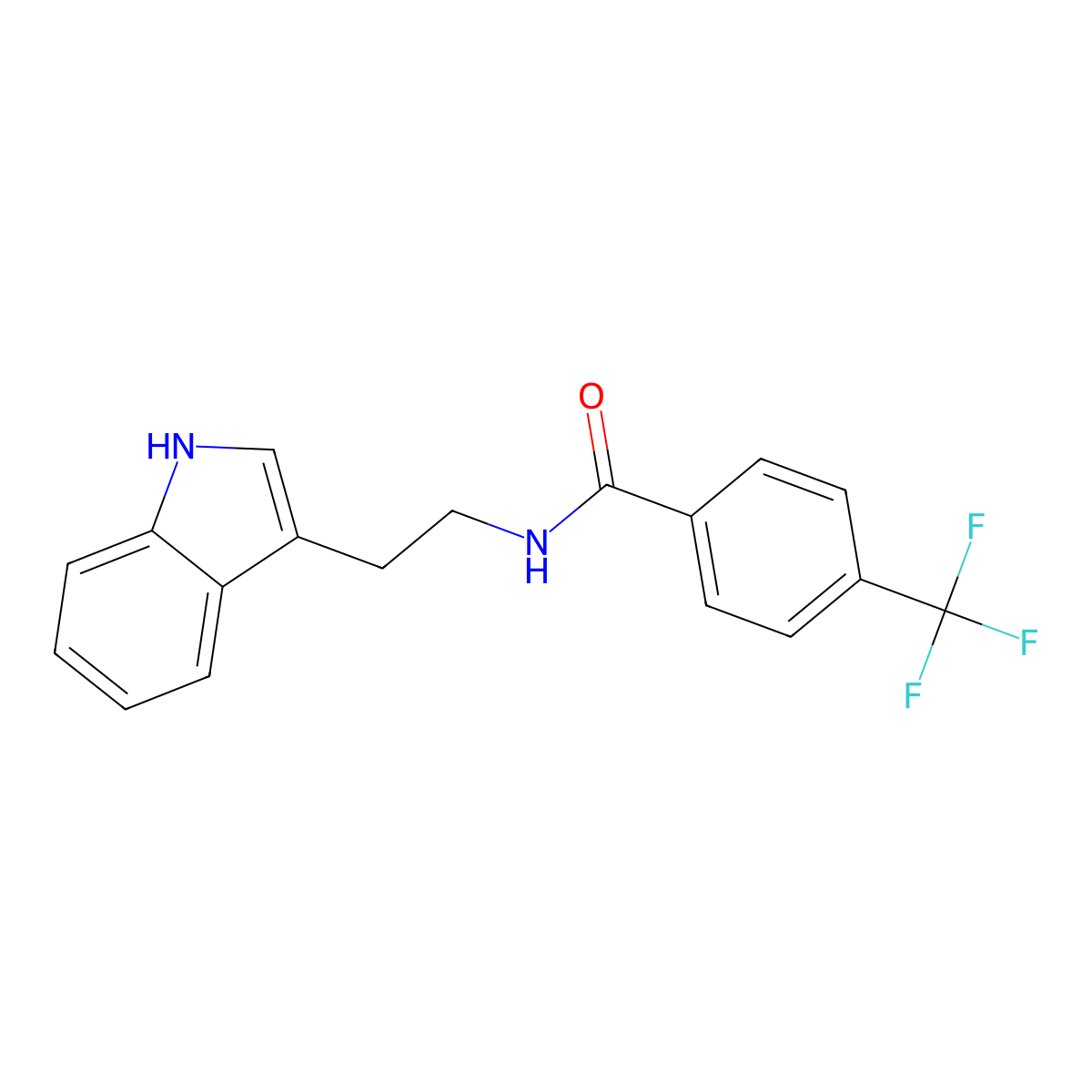 N-[2-(1H-indol-3-yl)ethyl]-4-(trifluoromethyl)benzamide molecular structure, CAS 497060-00-1