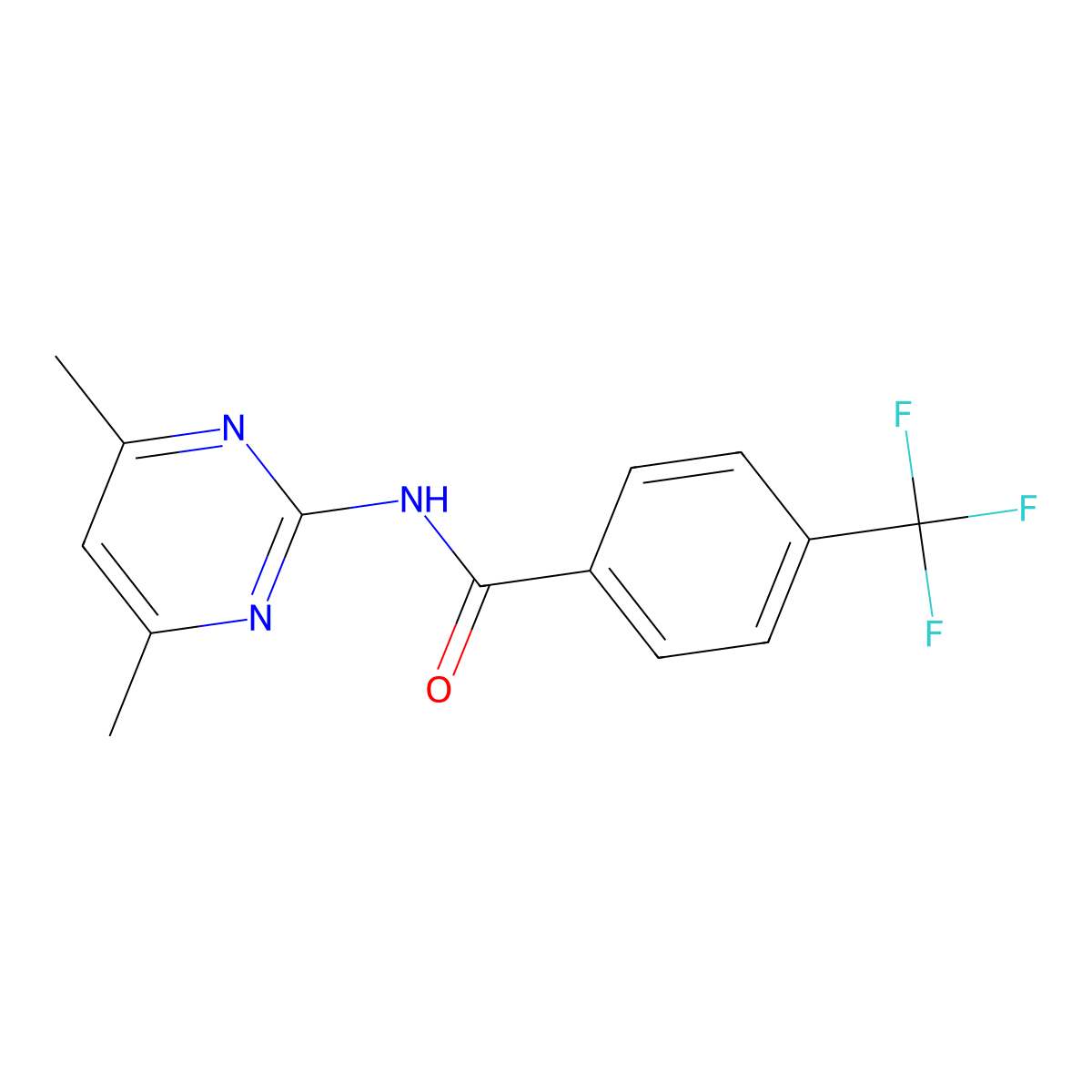 N-(4,6-dimethylpyrimidin-2-yl)-4-(trifluoromethyl)benzamide molecular structure, CAS 497060-04-5