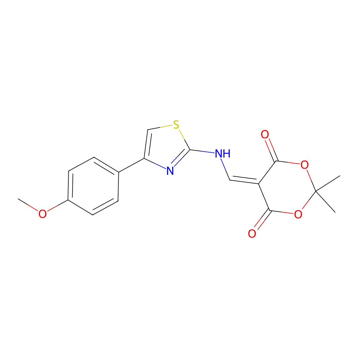 5-({[4-(4-Methoxyphenyl)-1,3-thiazol-2-yl]amino}methylidene)-2,2-dimethyl-1,3-dioxane-4,6-dione molecular structure, CAS 497060-06-7