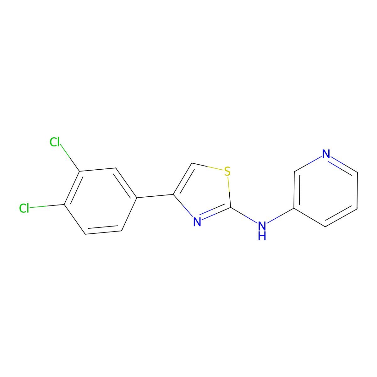 (4-(3,4-Dichlorophenyl)(2,5-thiazolyl))-3-pyridylamine molecular structure, CAS 497060-07-8