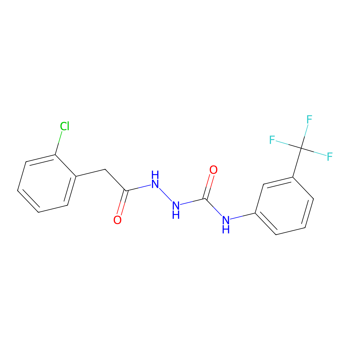 2-(2-chlorophenyl)-N-({[3-(trifluoromethyl)phenyl]carbamoyl}amino)acetamide molecular structure, CAS 497060-12-5