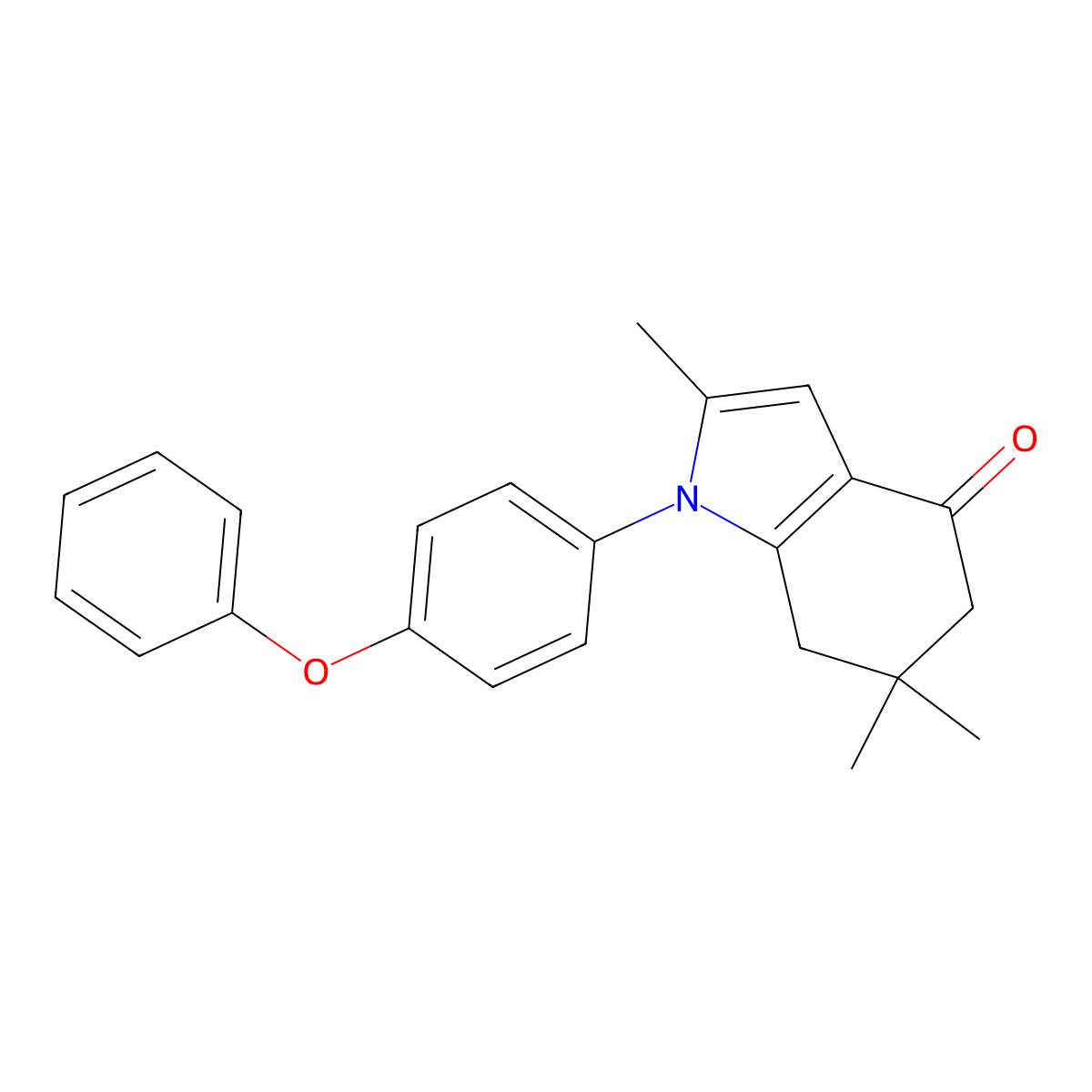 2,6,6-Trimethyl-1-(4-phenoxyphenyl)-5,6,7-trihydroindol-4-one molecular structure, CAS 497060-13-6