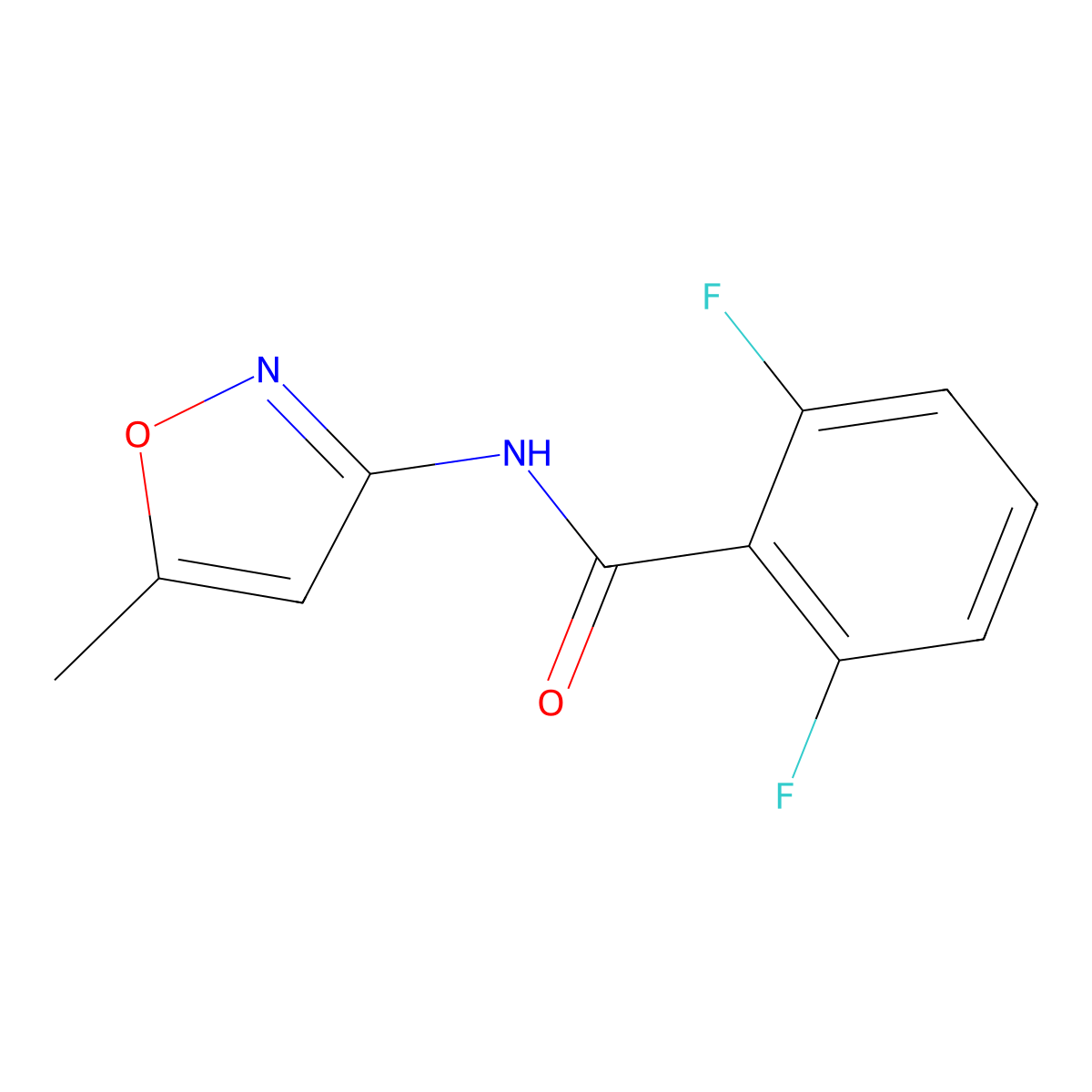 2,6-difluoro-N-(5-methyl-1,2-oxazol-3-yl)benzamide molecular structure, CAS 497060-15-8