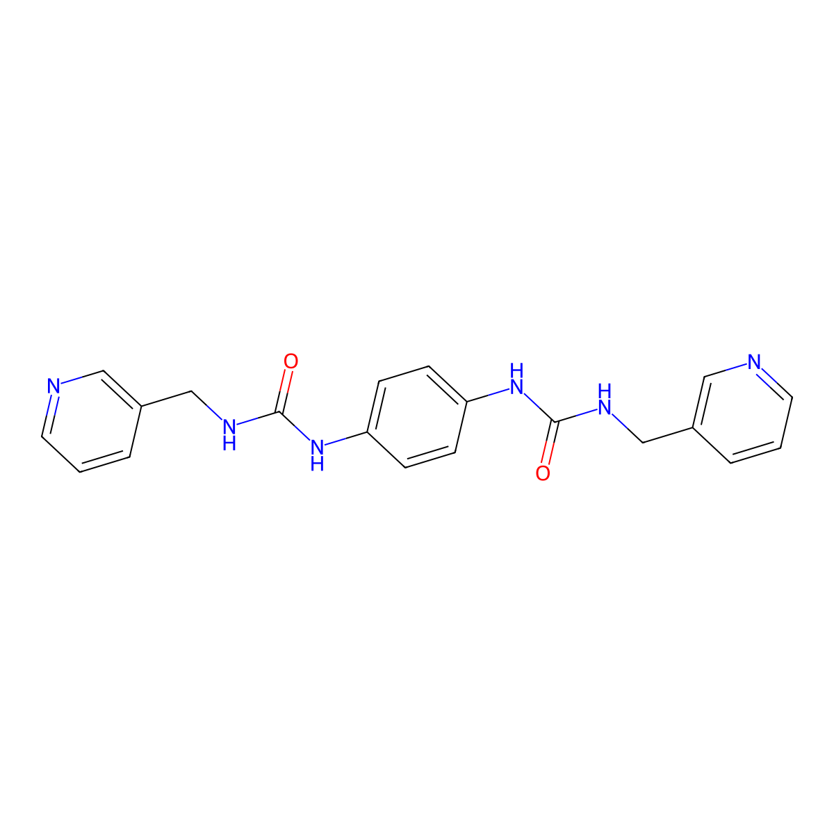 ((3-Pyridylmethyl)amino)-N-(4-(((3-pyridylmethyl)amino)carbonylamino)phenyl)formamide molecular structure, CAS 497060-18-1