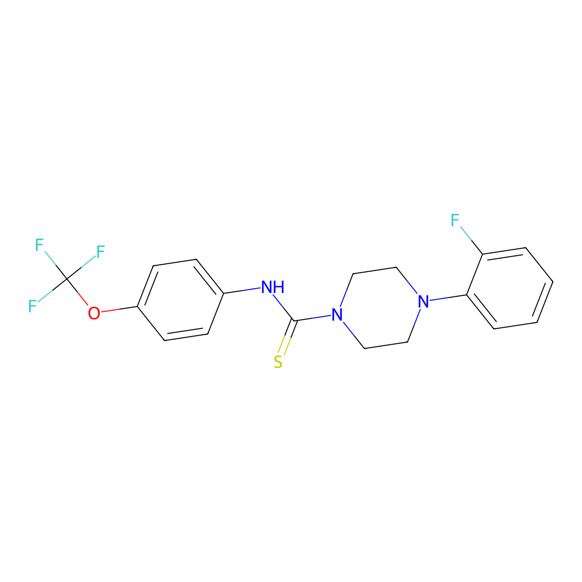 4-(2-fluorophenyl)-N-[4-(trifluoromethoxy)phenyl]piperazine-1-carbothioamide molecular structure, CAS 497060-20-5