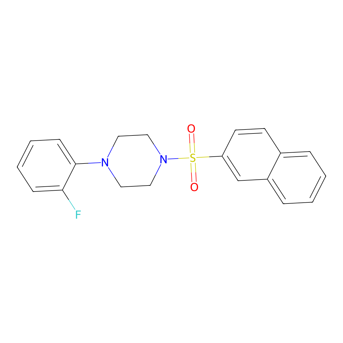1-(2-Fluorophenyl)-4-(2-naphthylsulfonyl)piperazine molecular structure, CAS 497060-25-0