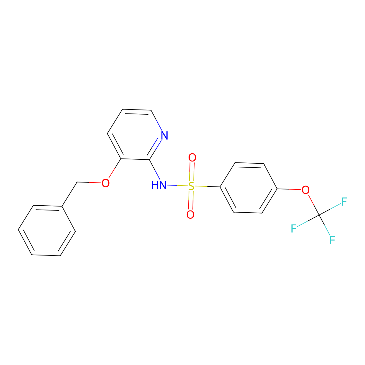N-(3-phenylmethoxypyridin-2-yl)-4-(trifluoromethoxy)benzenesulfonamide molecular structure, CAS 497060-26-1
