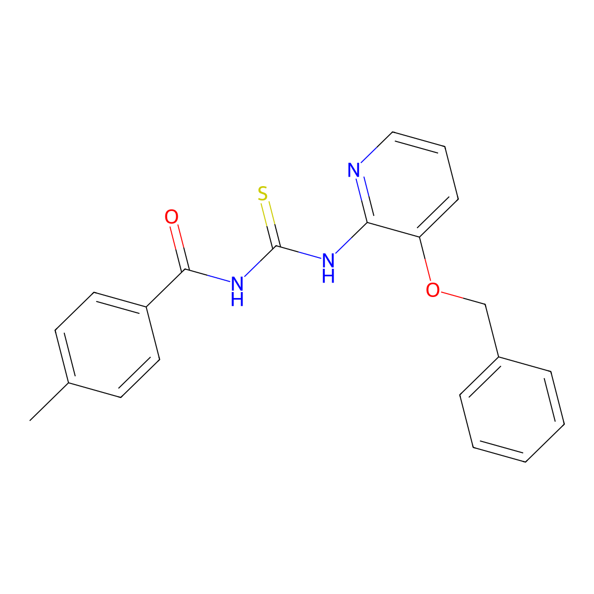 N-[3-(benzyloxy)-2-pyridinyl]-N'-(4-methylbenzoyl)thiourea molecular structure, CAS 497060-27-2
