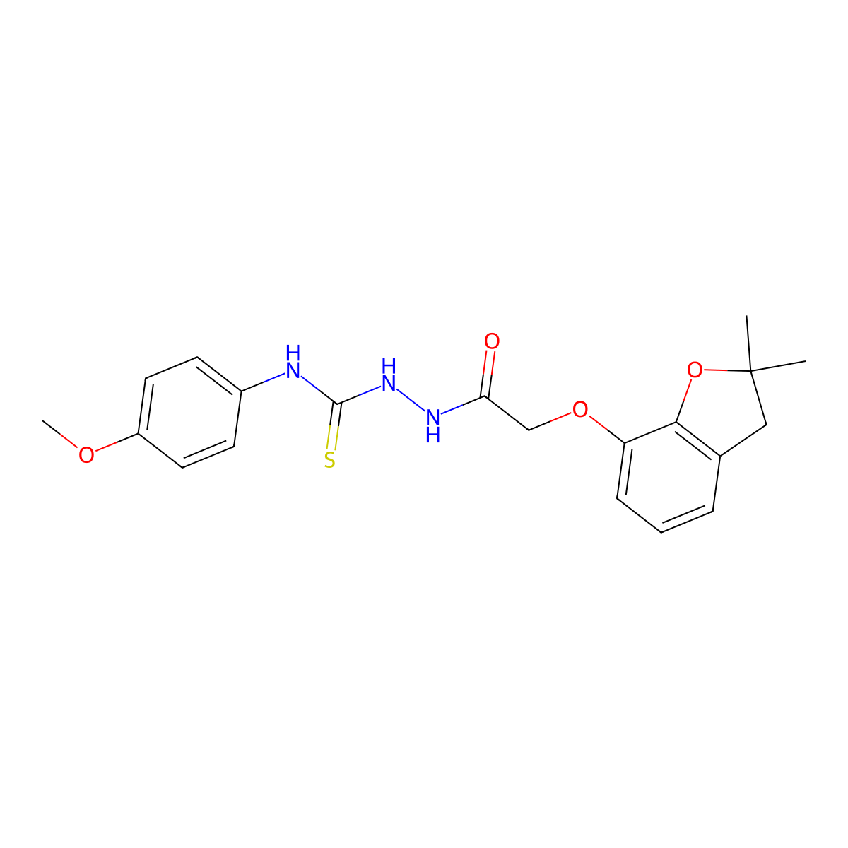 1-[[2-[(2,2-dimethyl-3H-1-benzofuran-7-yl)oxy]acetyl]amino]-3-(4-methoxyphenyl)thiourea molecular structure, CAS 497060-36-3