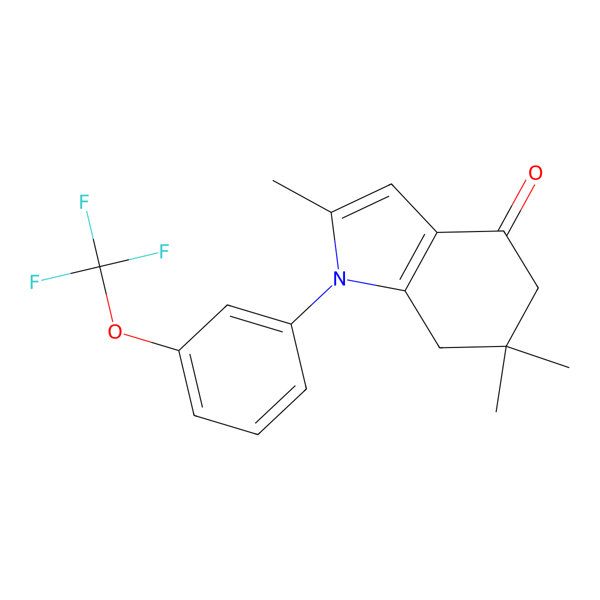 2,6,6-Trimethyl-1-[3-(trifluoromethoxy)phenyl]-5,7-dihydroindol-4-one molecular structure, CAS 497060-41-0