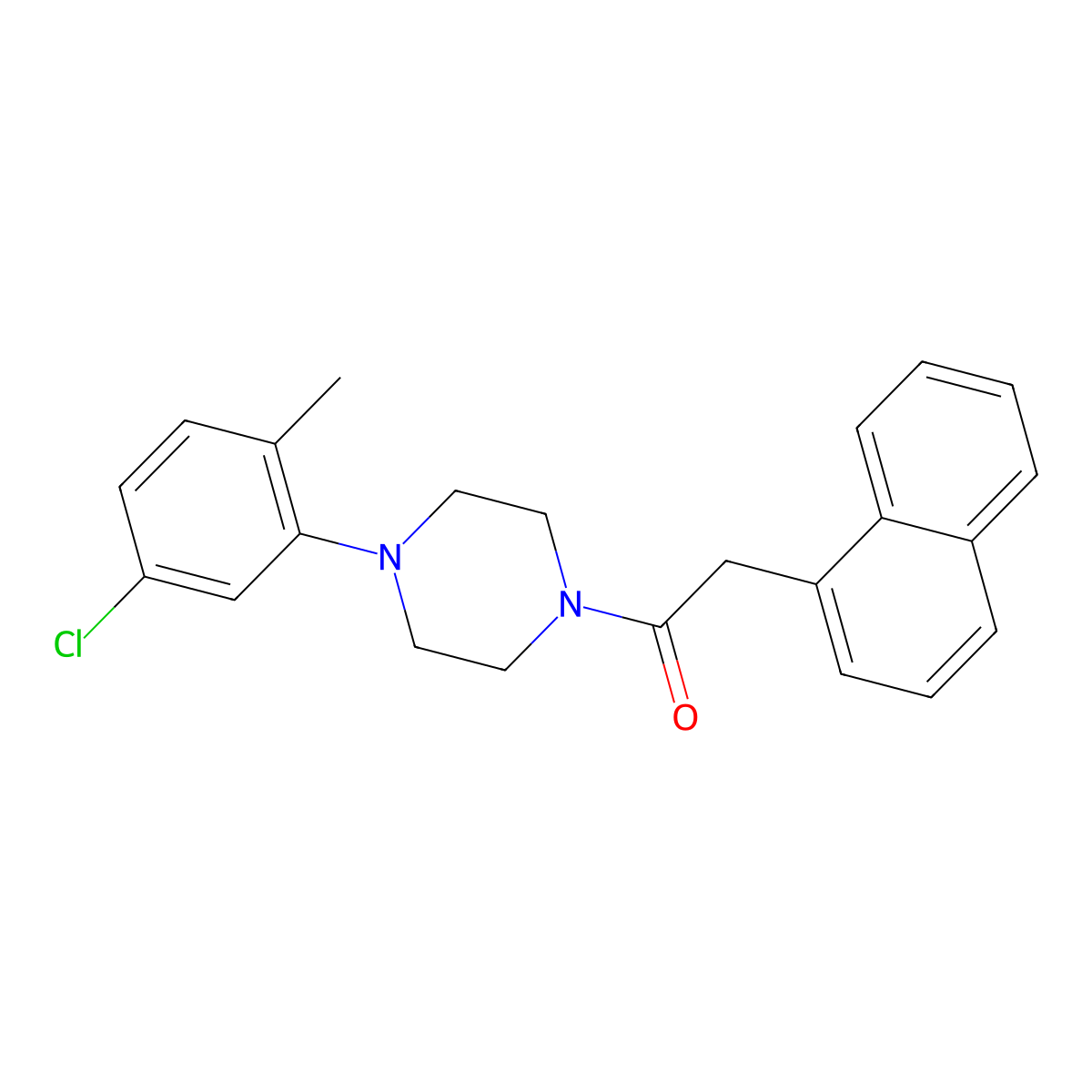 1-[4-(5-Chloro-2-methylphenyl)piperazin-1-yl]-2-naphthalen-1-ylethanone molecular structure, CAS 497060-44-3