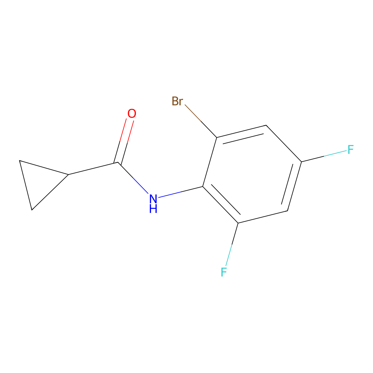 N-(2-bromo-4,6-difluorophenyl)cyclopropanecarboxamide molecular structure, CAS 497060-45-4