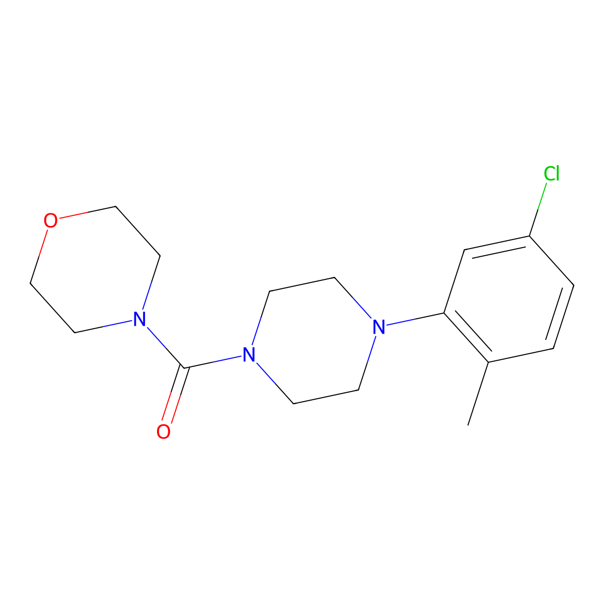 4-[4-(5-Chloro-2-methylphenyl)piperazine-1-carbonyl]morpholine molecular structure, CAS 497060-50-1