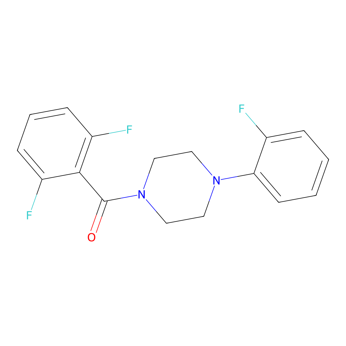 1-(2,6-Difluorobenzoyl)-4-(2-fluorophenyl)piperazine molecular structure, CAS 497060-54-5