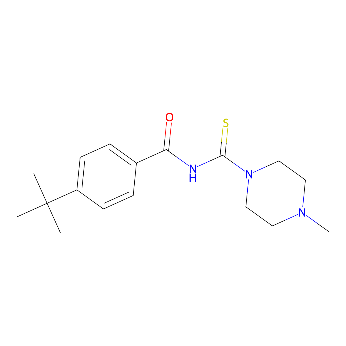 4-tert-butyl-N-(4-methylpiperazine-1-carbothioyl)benzamide molecular structure, CAS 497060-60-3