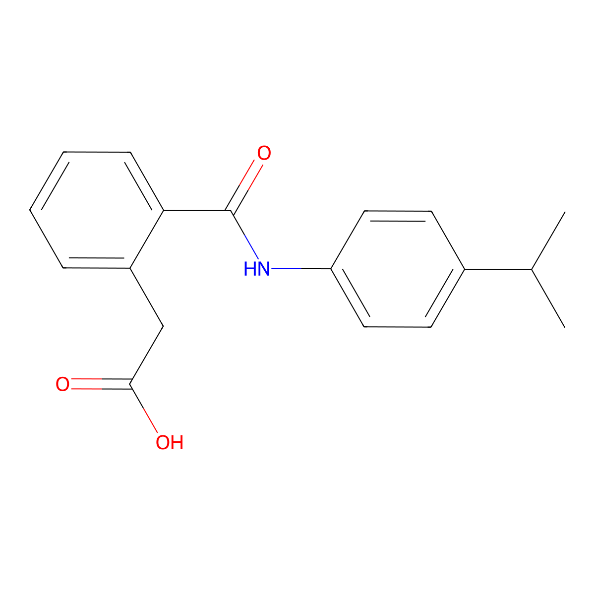 2-(2-(N-(4-(Isopropyl)phenyl)carbamoyl)phenyl)acetic acid molecular structure, CAS 497060-62-5