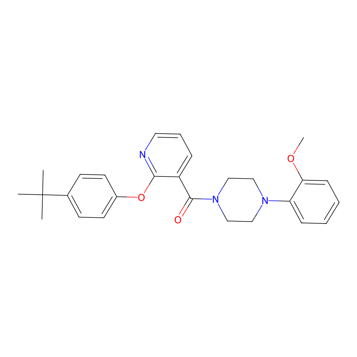 2-(4-(Tert-butyl)phenoxy)(3-pyridyl) 4-(2-methoxyphenyl)piperazinyl ketone molecular structure, CAS 497060-67-0