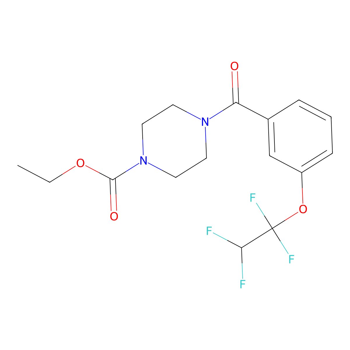 Ethyl 4-[3-(1,1,2,2-tetrafluoroethoxy)benzoyl]piperazine-1-carboxylate molecular structure, CAS 497061-02-6