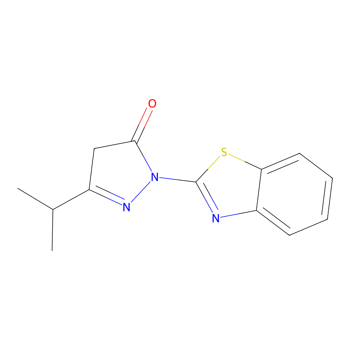 1-Benzothiazol-2-YL-3-(isopropyl)-2-pyrazolin-5-one molecular structure, CAS 497061-09-3