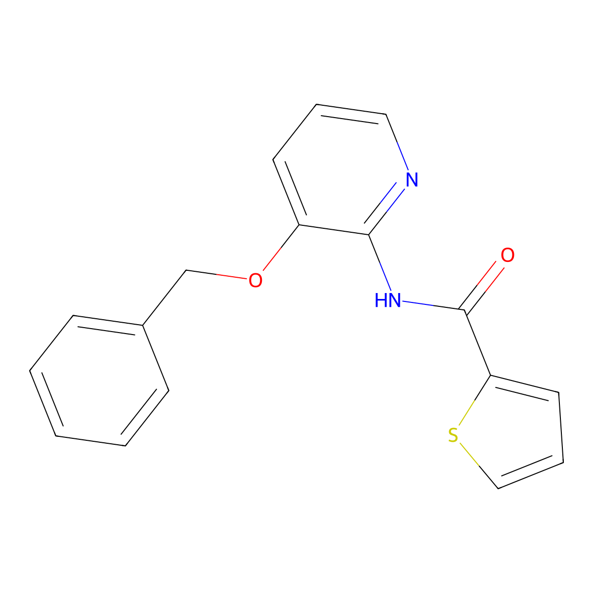 N-[3-(benzyloxy)pyridin-2-yl]thiophene-2-carboxamide molecular structure, CAS 497061-16-2