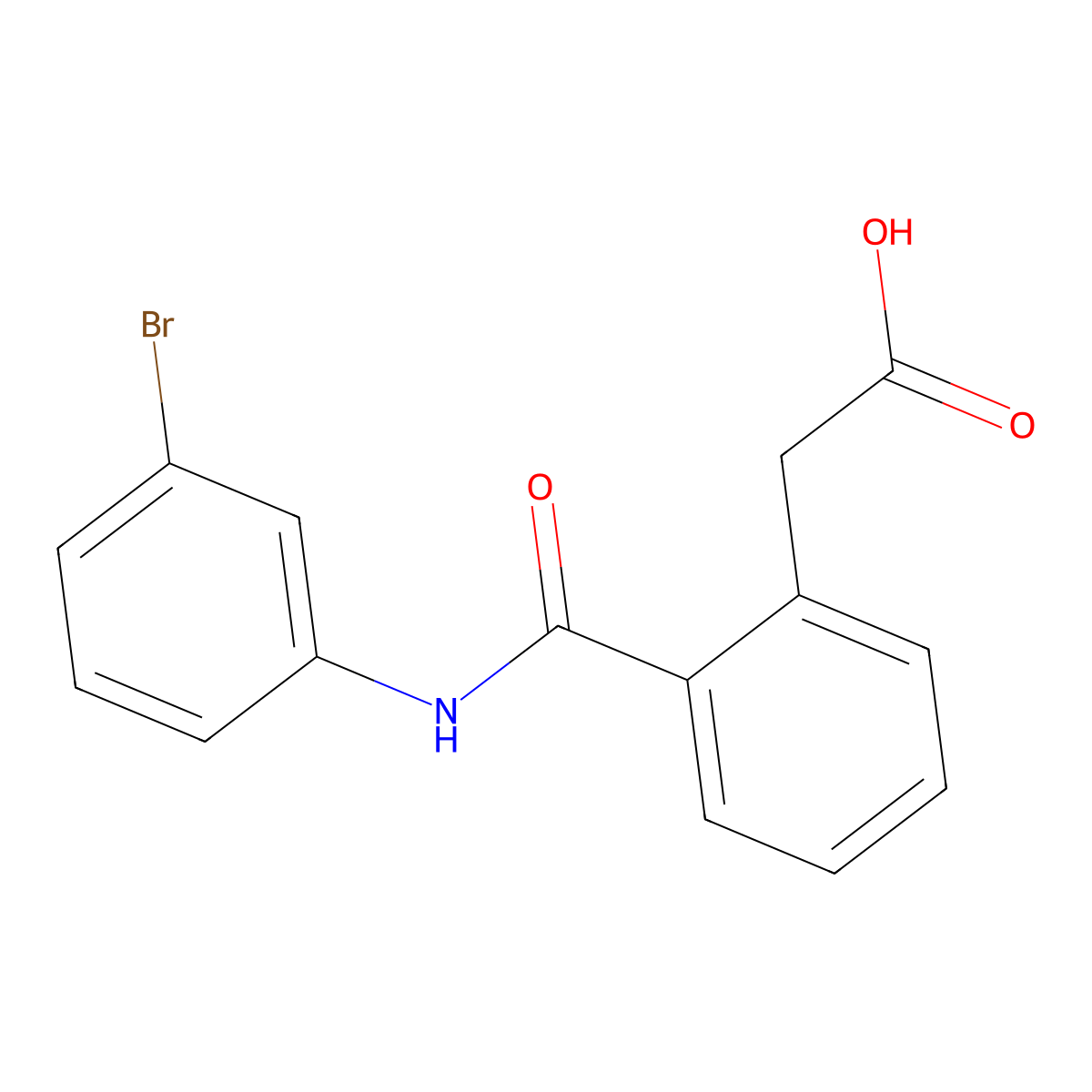 2-{2-[(3-Bromophenyl)carbamoyl]phenyl}acetic acid molecular structure, CAS 497061-19-5