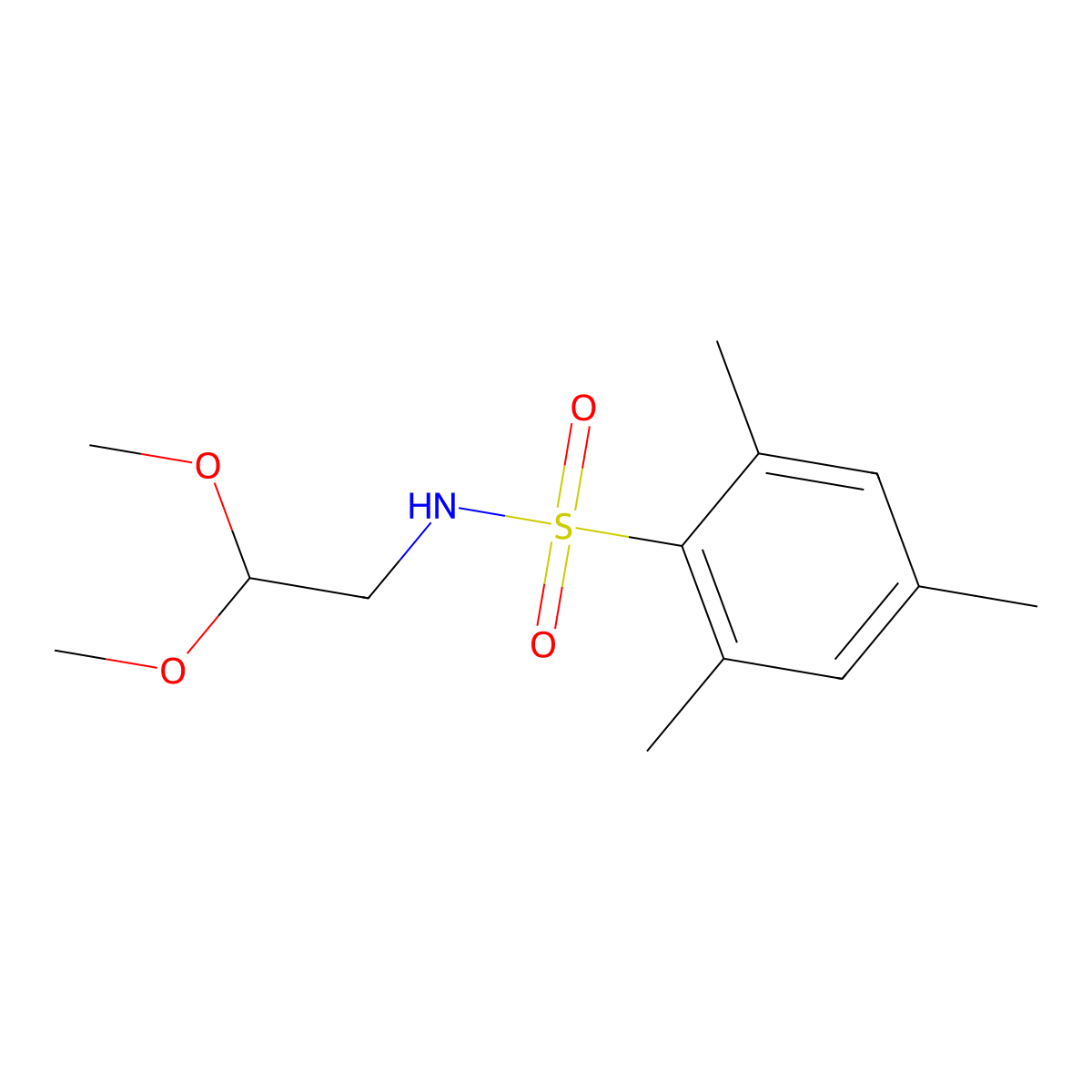 N-(2,2-dimethoxyethyl)-2,4,6-trimethylbenzenesulfonamide molecular structure, CAS 497061-22-0