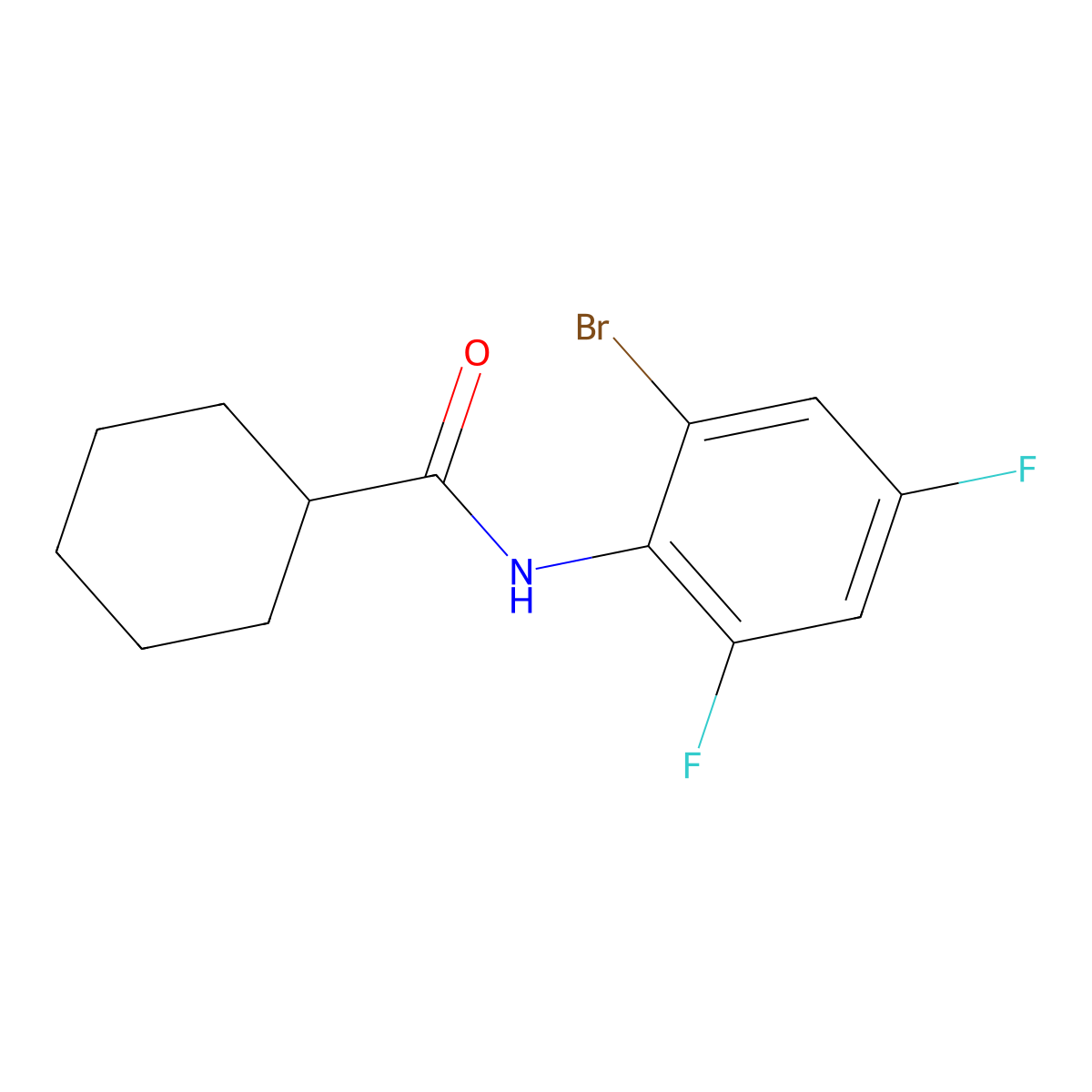 N-(2-bromo-4,6-difluorophenyl)cyclohexanecarboxamide molecular structure, CAS 497061-26-4