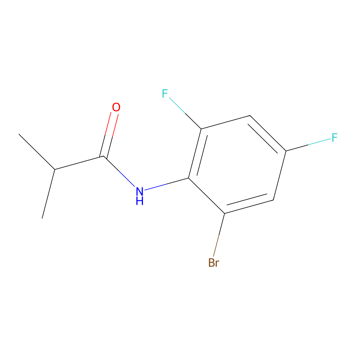 N-(2-bromo-4,6-difluorophenyl)-2-methylpropanamide molecular structure, CAS 497061-27-5