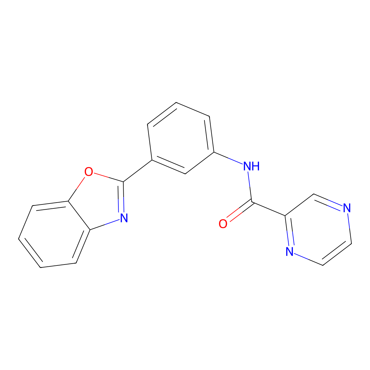 N-[3-(1,3-benzoxazol-2-yl)phenyl]pyrazine-2-carboxamide molecular structure, CAS 497062-78-9