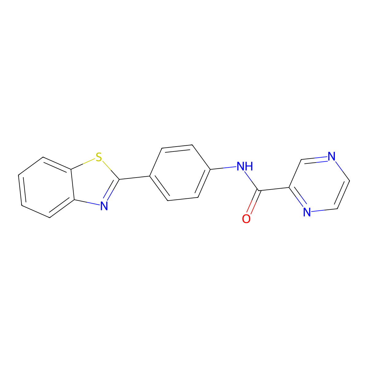 N-[4-(1,3-benzothiazol-2-yl)phenyl]pyrazine-2-carboxamide molecular structure, CAS 497062-84-7