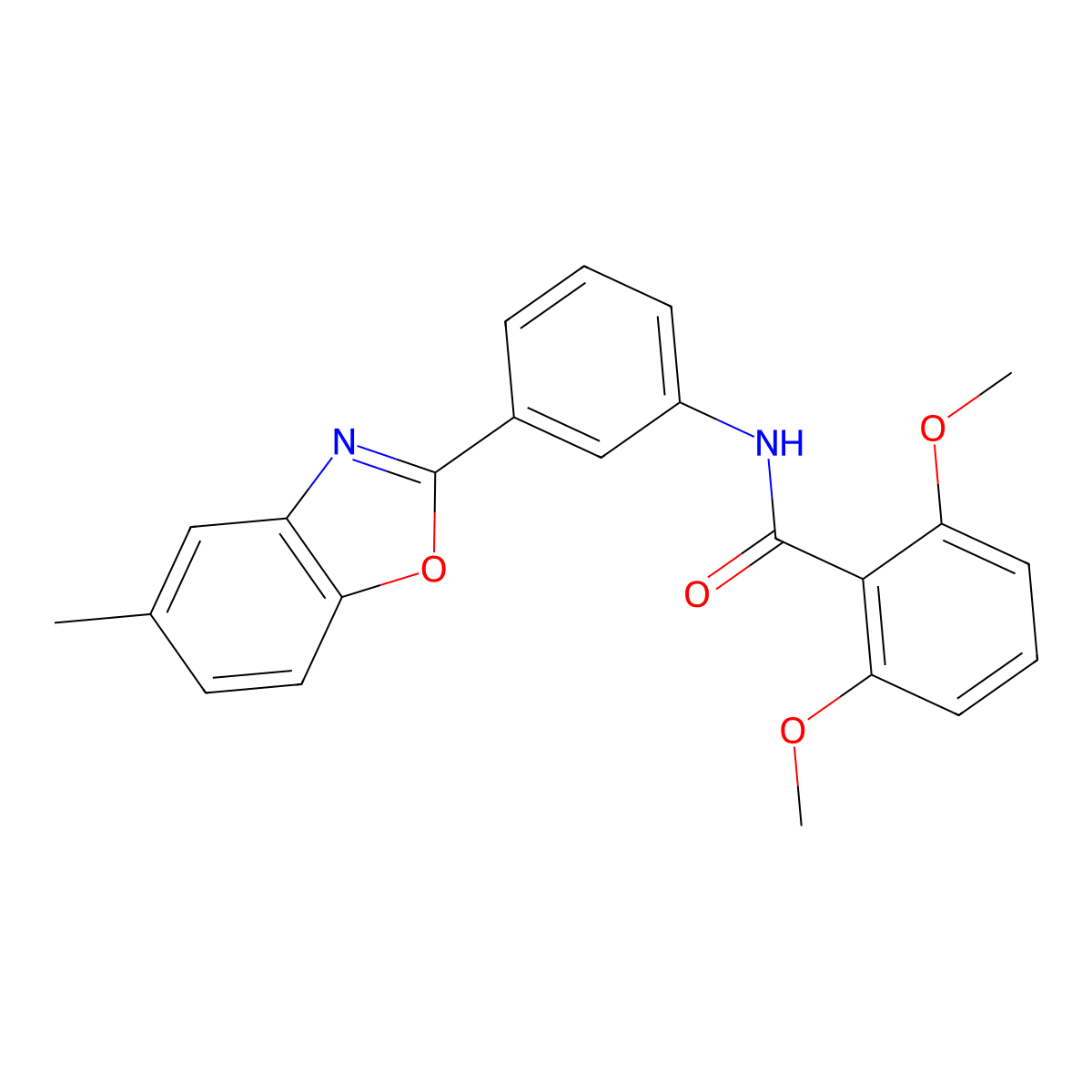 2,6-dimethoxy-N-[3-(5-methyl-1,3-benzoxazol-2-yl)phenyl]benzamide molecular structure, CAS 497062-95-0