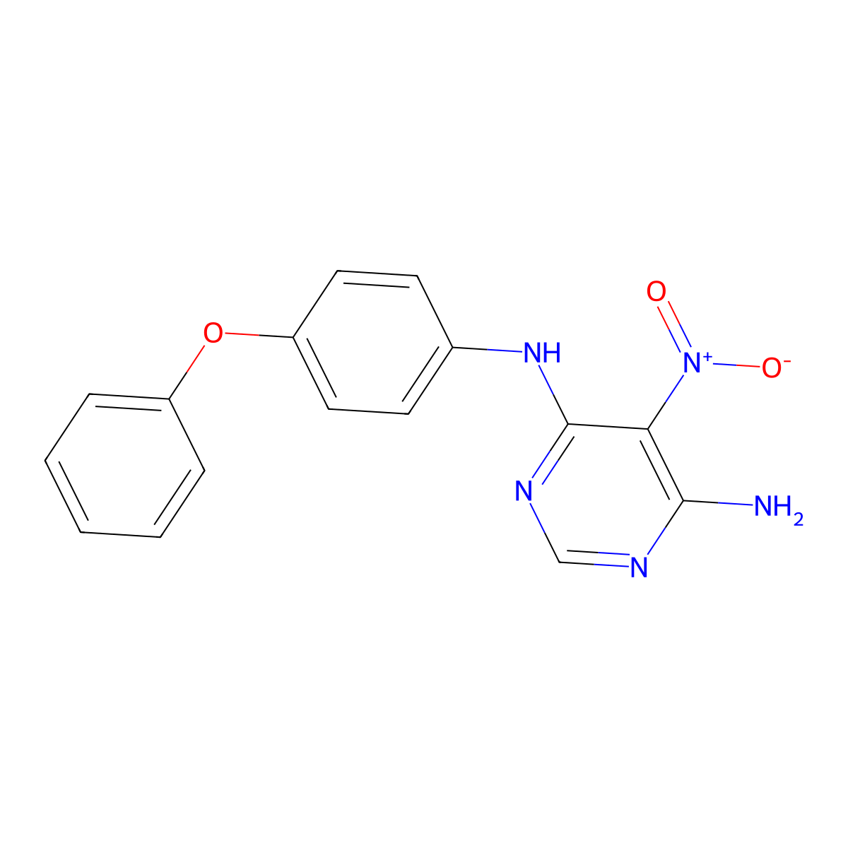5-nitro-N4-(4-phenoxyphenyl)pyrimidine-4,6-diamine molecular structure, CAS 497063-40-8